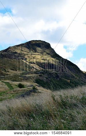 Rolling hills at Arthur's Seat in Edinburgh Scotland.