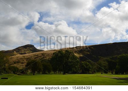 Beautiful Holyrood Park and Arthur's Seat in Scotland.