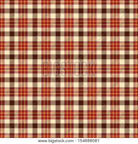 Tartan textured brown and red geometric pattern
