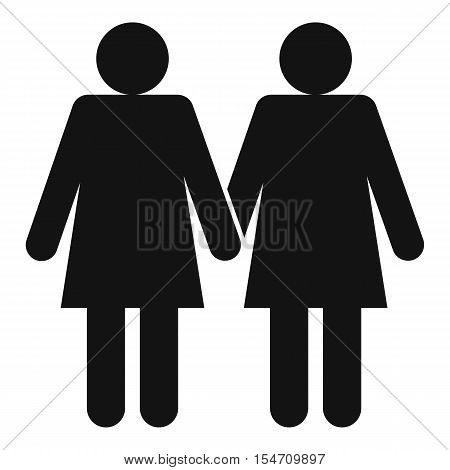 Two girls lesbians icon. Simple illustration of two girls lesbians vector icon for web