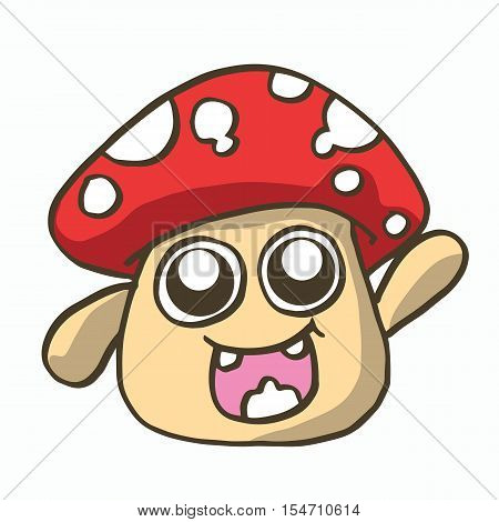 mushroom cartoon illustration t-shirt design collection stock