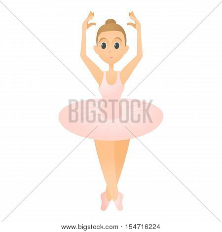 Ballerina standing on toes icon. Flat illustration of ballerina standing on toes vector icon for web