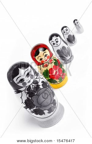 Matrioshka Doll. Individualität Konzept
