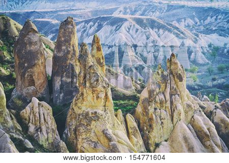 Amazing day in Cappadocia, Turkey, toned like Instagram filter