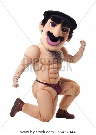 Komik Beyaz adam striptiz poz