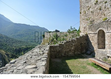 Fortress in the old town of Bar in Montenegro on a sunny summer day. Very visited place by tourists.