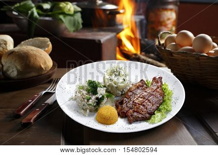 picanha potato with rice and beans drover