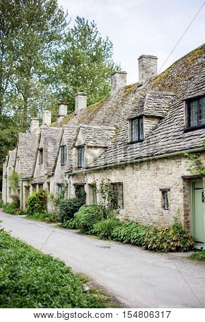 stone houses in bibury, the cotswolds, england