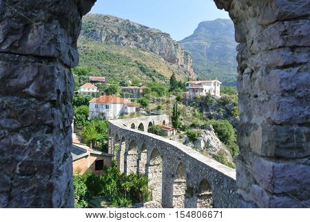Fortress in the old town of Bar in Montenegro on a sunny summer day. Very visited place by tourists