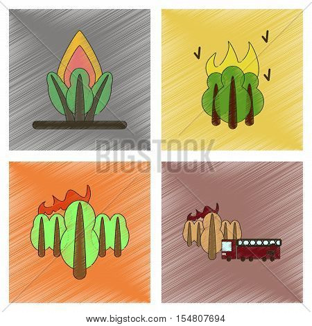 assembly flat shading style icon of danger natural disasters