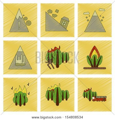 assembly flat shading style icon of danger natural disasters