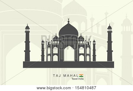 Illustration of isolated the Taj Mahal in India