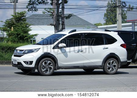 CHIANGMAI THAILAND - OCTOBER 9 2016: Private New suv car Honda BRV. On road no.1001 8 km from Chiangmai Business Area.