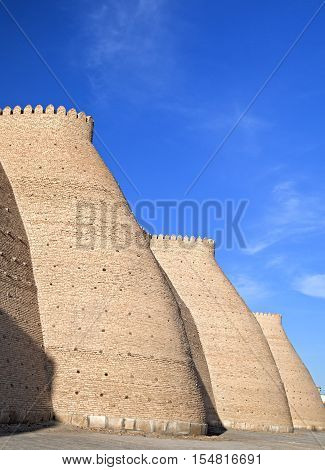 Medieval walls of Bukhara, Uzbekistan, town on a Silk Road