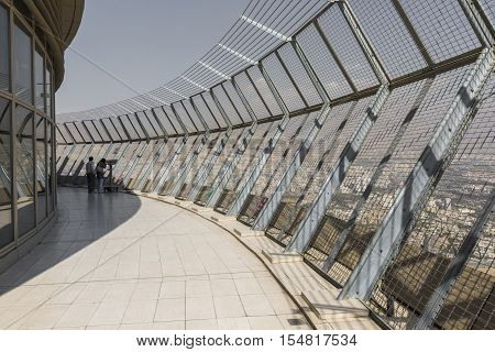 Teheran, Iran - October 05, 2016:  Observation Deck At Milad Tower In Tehran On October 05, 2016. Th