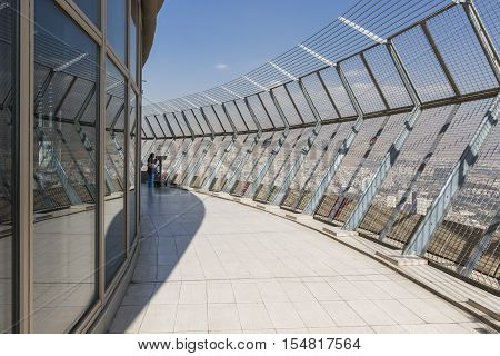 Teheran, Iran - October 05, 2016:  Observation Deck At Milad Tower In Tehran On October 05, 2016. Th