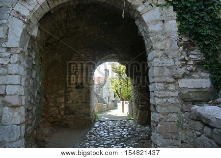 Fortress in the old town of Bar in Montenegro on a sunny summer day. Very visited place by tourists.