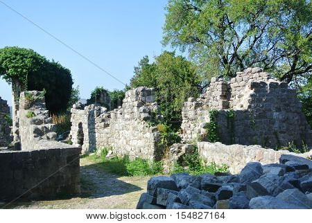 Fortress in the old town of Bar in Montenegro on a sunny summer day. Very visited place by tourists.