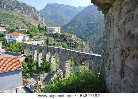 Fortress in the old town of Bar in Montenegro on a sunny summer day. Very visited place by tourists.