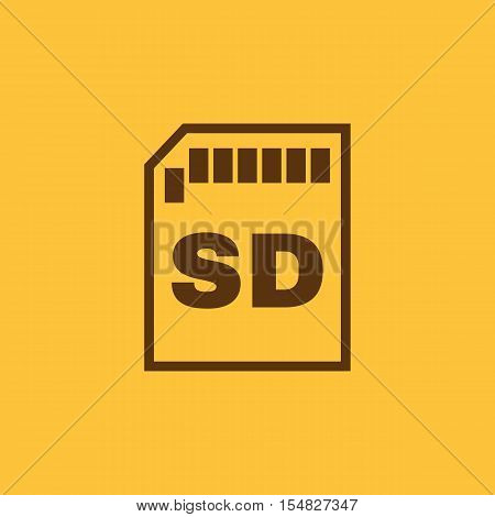 The sd card icon. Transfer and connection, data, sd card symbol. UI. Web. Logo. Sign. Flat design. App. Stock vector