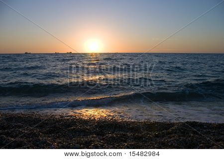 Havet solnedgang