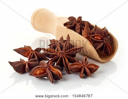 Heap Of Star Anise Isolated On White