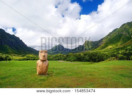 Easter Island Head On Kualoa Ranch, Oahu