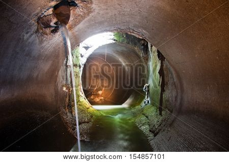 Sewer tunnel, underground river under 