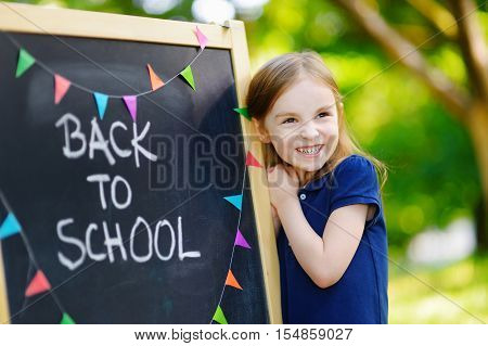 Adorable Little Girl Is Going Back To School