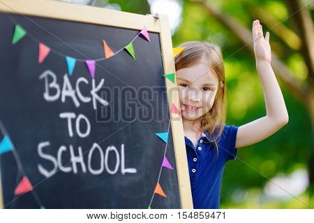 Adorable Little Girl Is Going Back To School