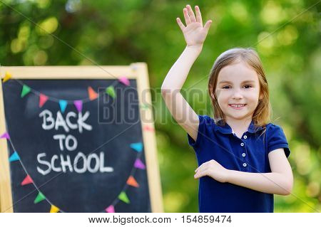 Adorable Little Girl Is Going Back To School