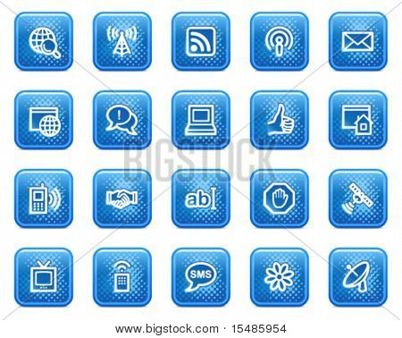 Internet web icone, blu quadrato buttons con puntini