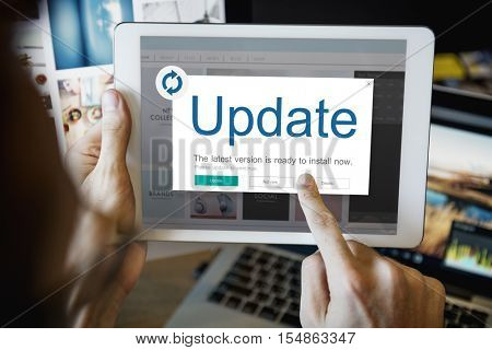 Update Window Popup Alert Concept