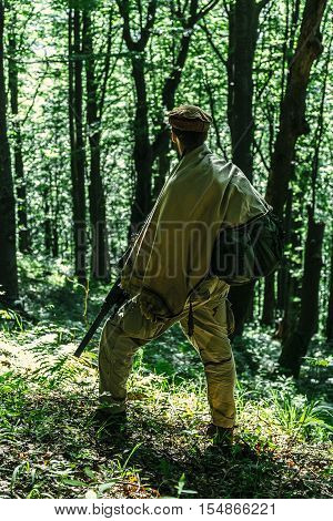 Member of Navy SEAL Team also known as Taliban hunter with weapons