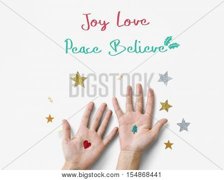 Merry Christmas and Happy New Year Family Holiday Festival Concept