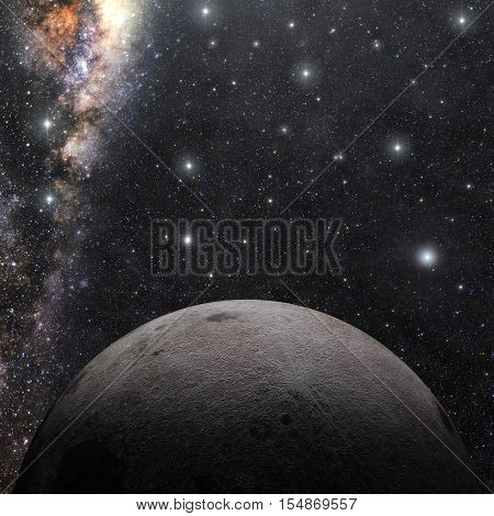 A computer graphic rendering of the Moon. 3D rendering.