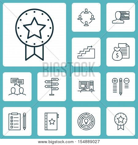 Set Of Project Management Icons On Warranty, Collaboration And Discussion Topics. Editable Vector Il