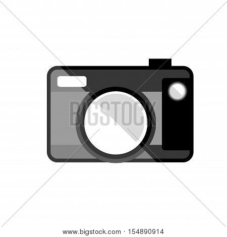 silhouette of photographic camera device icon ove white background. vector illustration