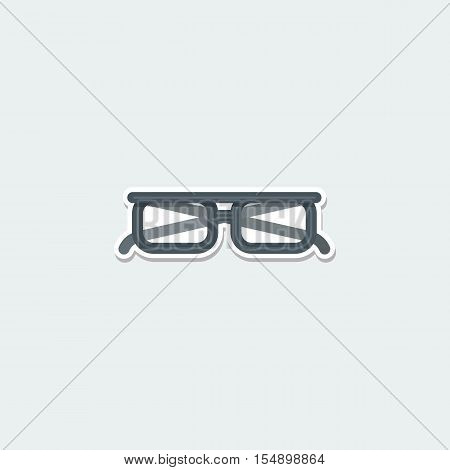 Teaching symbol - classic eye glasses. Modern accessory, spectacles, business concept colorful single icon. Basic element for web isolated on white background vector illustration in flat design.