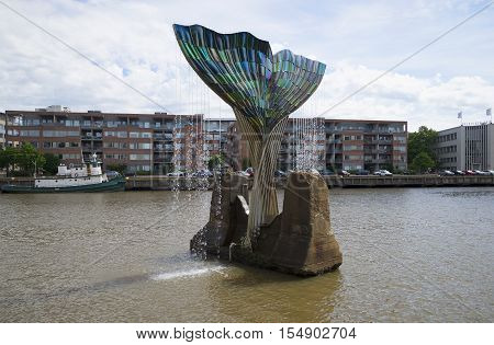 TURKU, FINLAND - JUNE 13, 2015: Fountain 