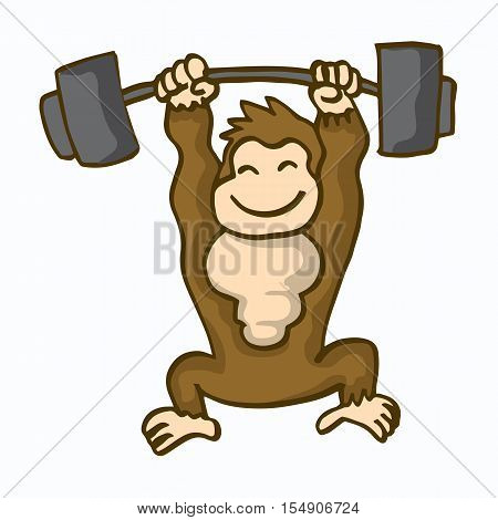 awesome kingkong fitness cartoon collection vector illustration