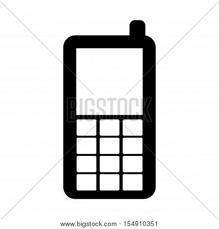 mobile phone icon over white background. cellphone device. vector illustration