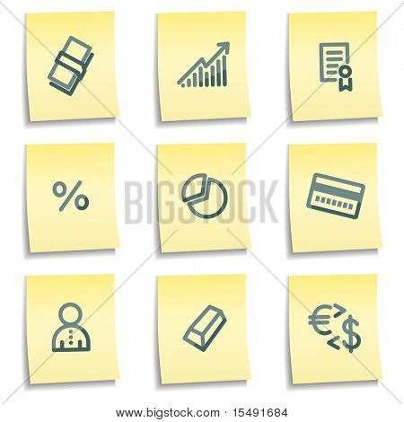 ชุดไอคอนเงิน หมายเหตุสีเหลือง