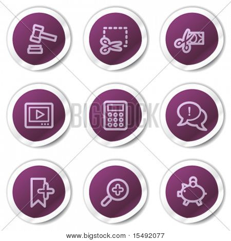 Shopping web icone set 3, viola serie adesivi