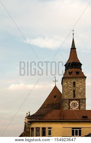 Black Church Tower in Brasov Transylvania Romania