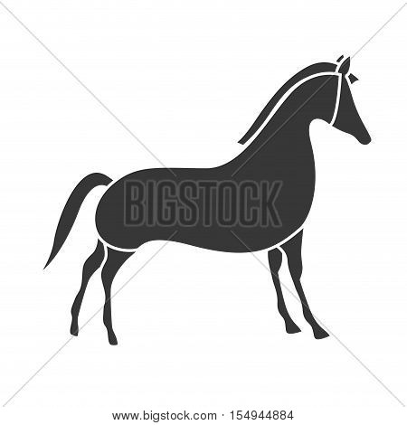 silhouette of little horse kid toy icon over white background. vector illustration