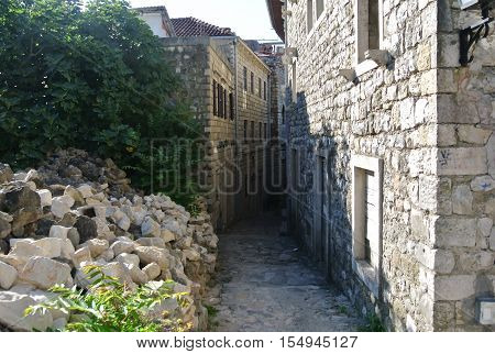 Fortress in the old town of Bar in Montenegro on a sunny summer day. Very visited place by tourists.