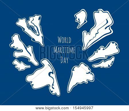 World Maritime Day vector. Vector marine life isolated on white background.