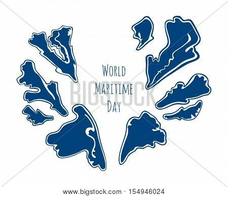 World Maritime Day vector. Vector marine life isolated on white background.
