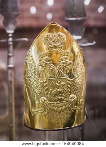 Moscow Russia -September 082016: Grenadier cap. Museum of the Patriotic War of 1812